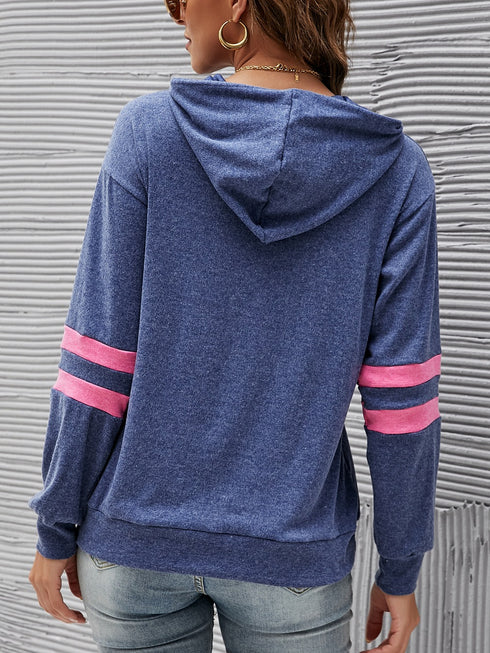 Fashion Stripes Women's Long Sleeved Workout Hoodies